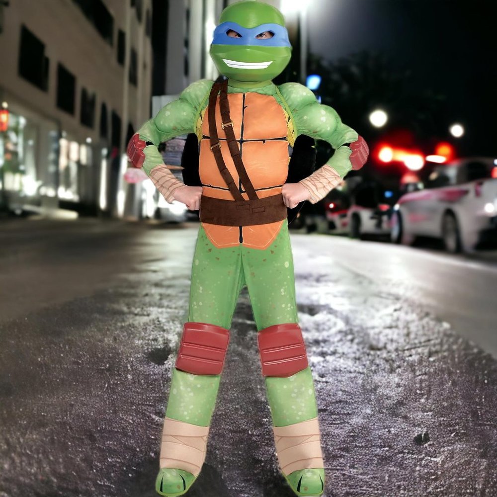 Teenage Mutant Ninja Turtles Leonardo Costume Kids Large 12-14 Deluxe Costume - Picture 4 of 10
